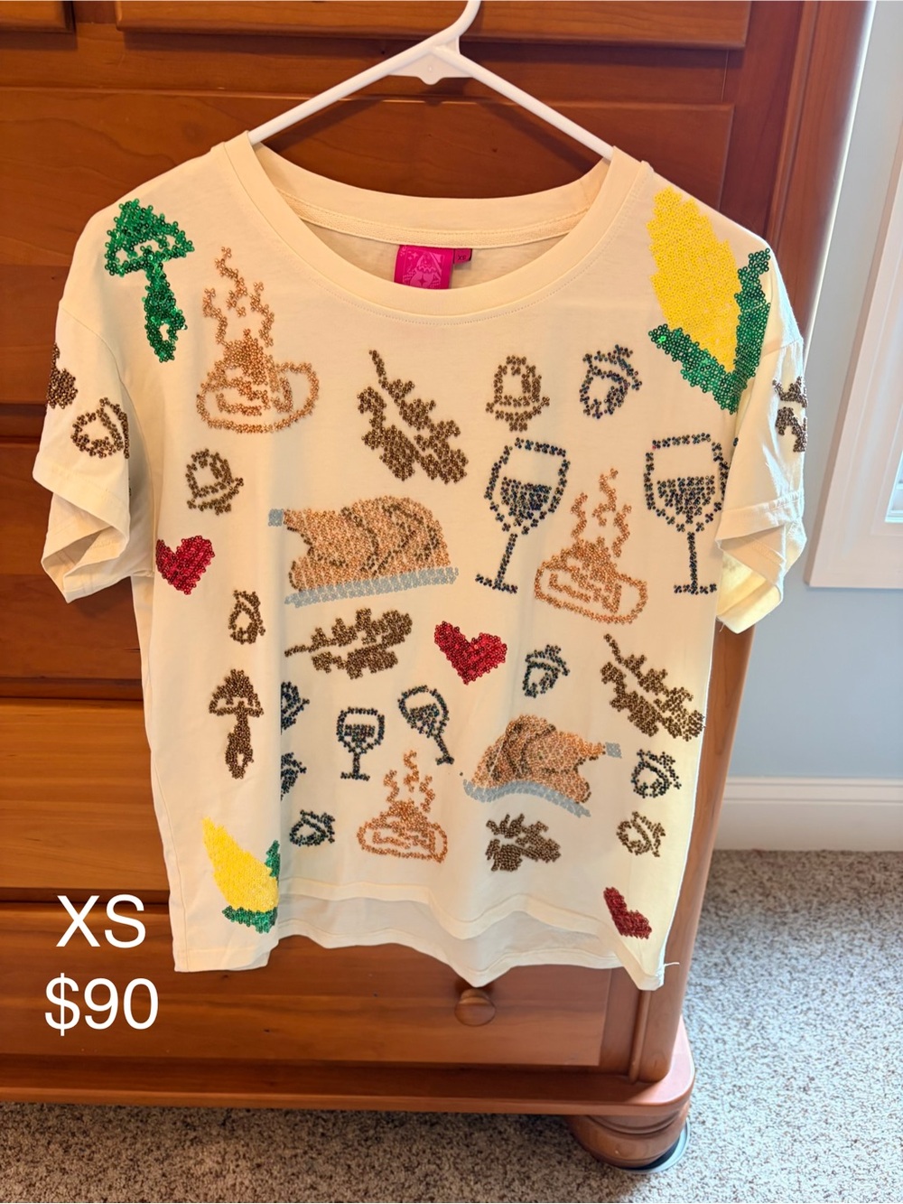 QUEEN OF SPARKLES Thanksgiving beaded tee 🦃